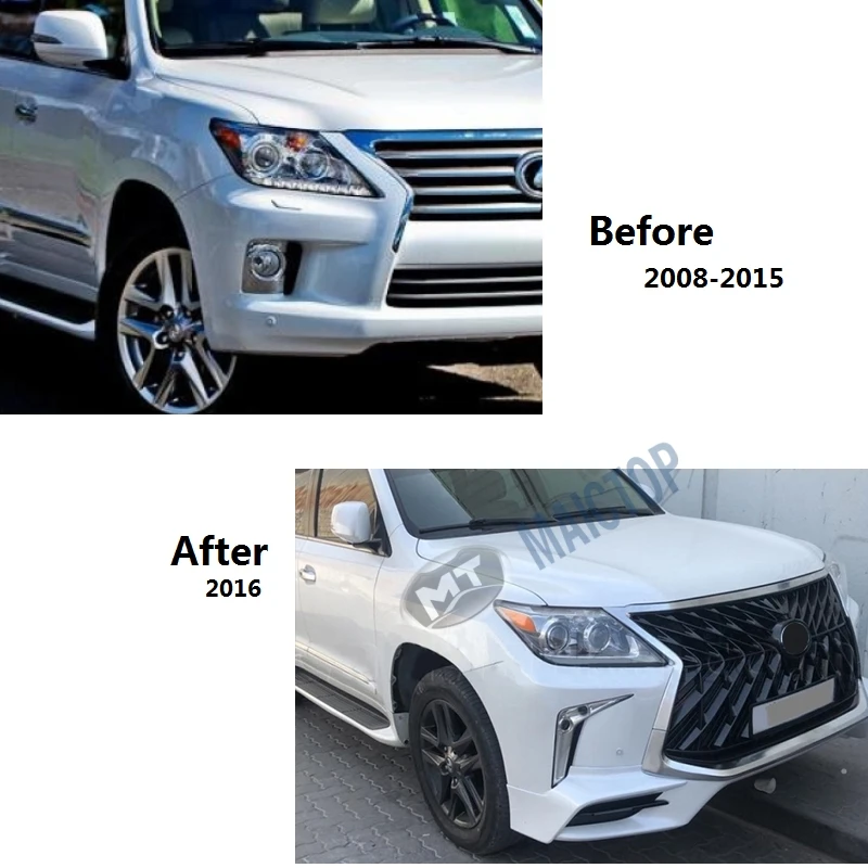 Maictop car accessories front bumper grill facelift bodykit for LX 570 lx570 2008-2015 upgrade to 2016 TRD body kit
