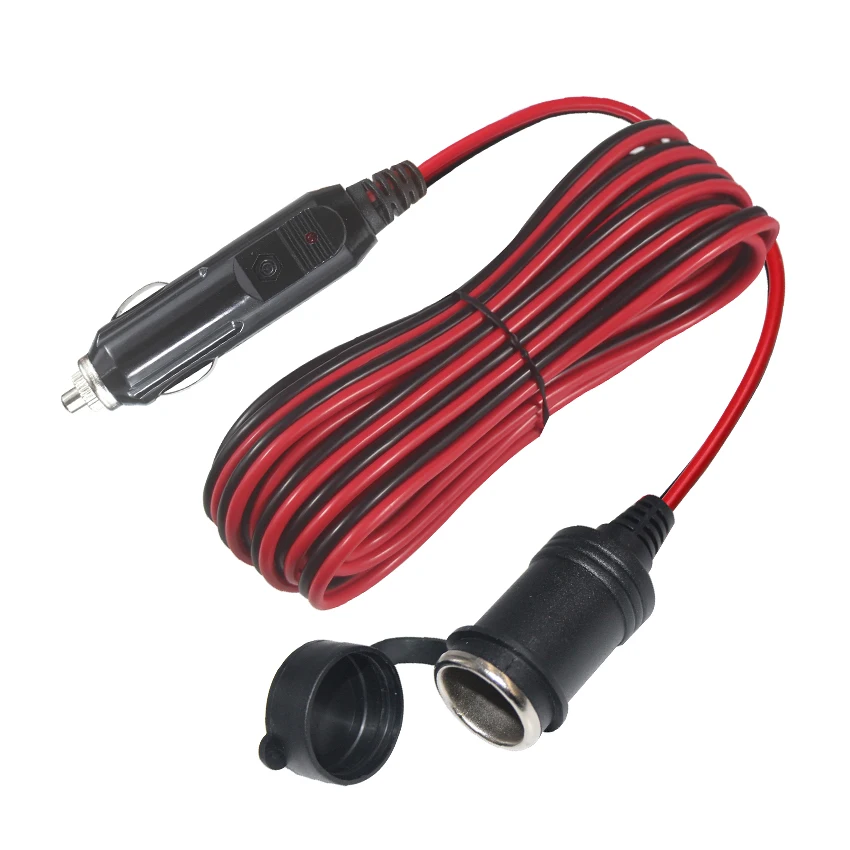 Car Cigarette Lighter for Sale Male to Waterproof Female Extension Cord for Car Fast Charger Mobile Phone