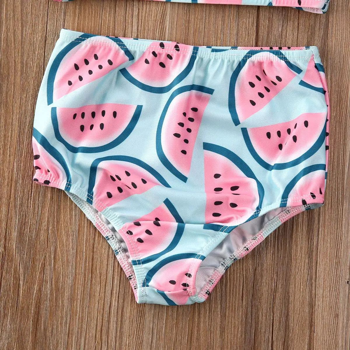 Customized Summer Vacation Kids 2 Piece Bathing Suits Fruit Print Swimwear For Children