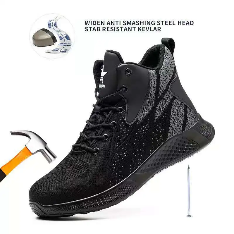 Non-slip Anti-smash anti-stab Unisex work shoes Men indestructible shoes Steel toe safety shoes boots