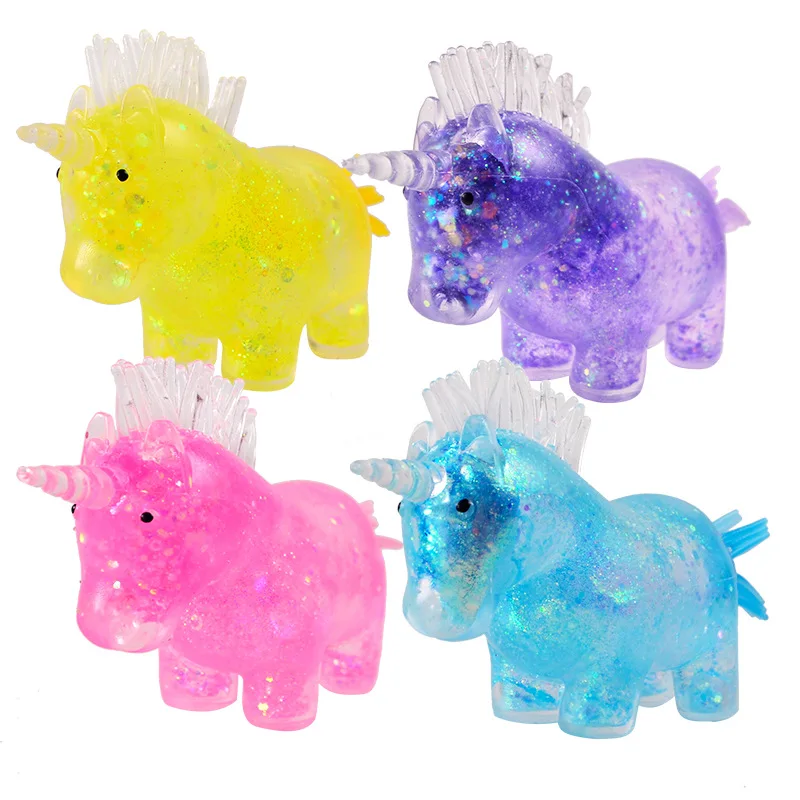 2024 New Design TPR Unicorn Squeeze Toy Sugar Maltose Filled Stress Ball Toys Hot Sell