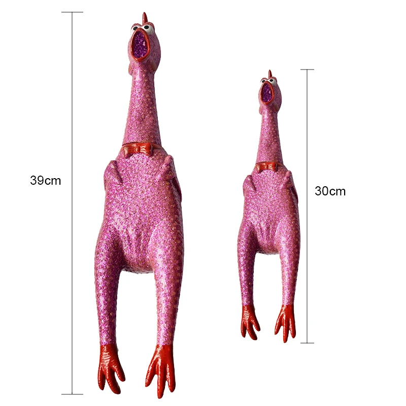 30cm Glitter Squeeze Screaming Chicken Prank Novelty Squeaky Noise Shrilling Shrieking Squawking Chicken Toys For Kids