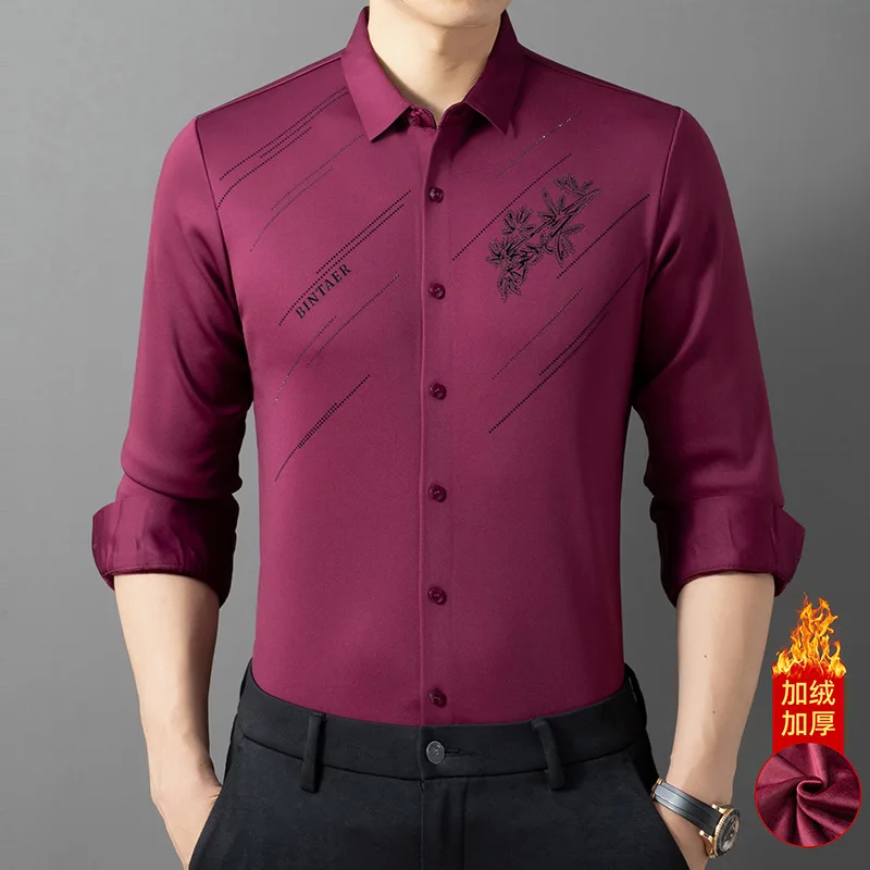 Liu Ming Hot Selling Wholesale 2024 New Products Men Casual Autumn Winter Clothes Elegant Office Business Thick Shirts
