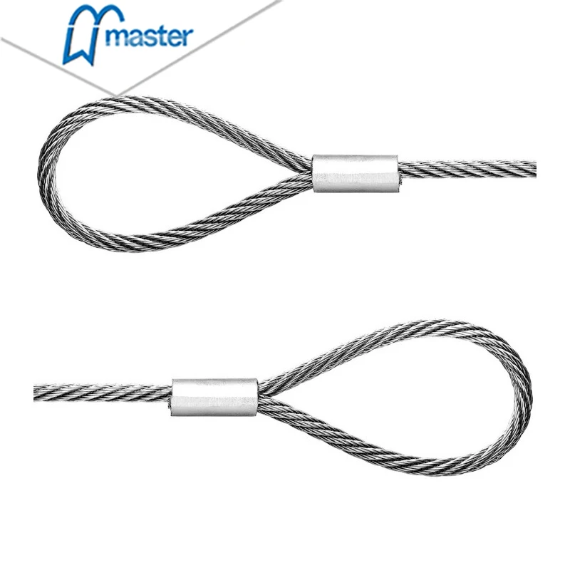 Master Well Sectional Garage Door Hardware Kits Lifting Tension Cables for 2.38mm 3.18mmHigh Door Garage Door Steel Cable