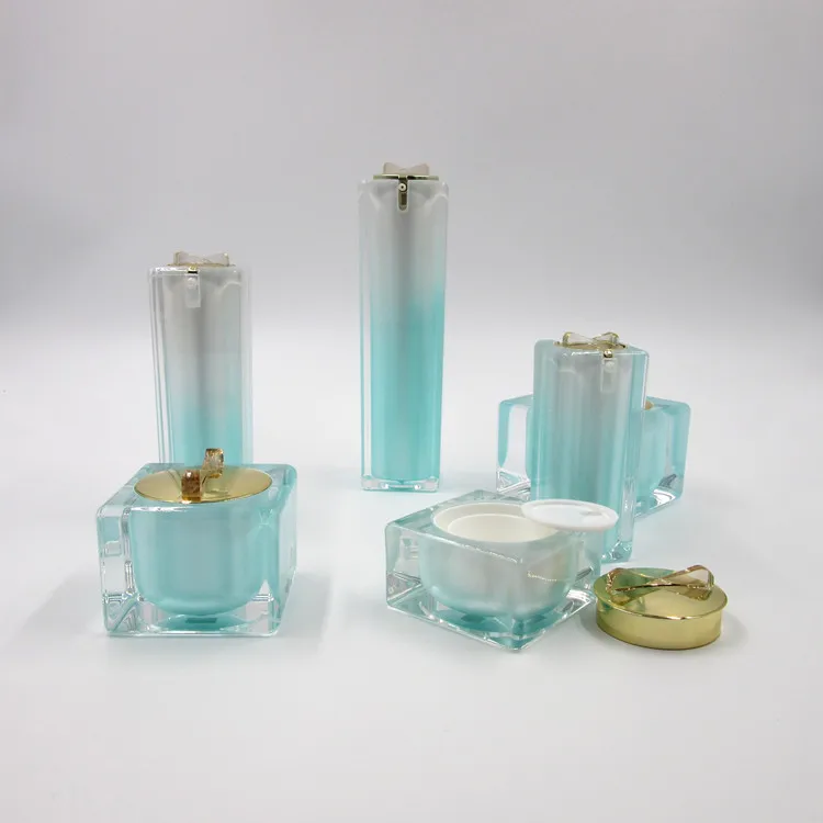 Pink gold red white luxury square acrylic jar cream jar cosmetic jars 15ml 30ml 50ml