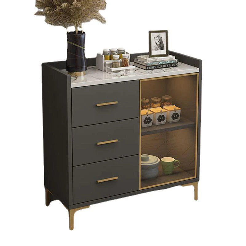 Glass Doors Kitchen Cabinet for Kitchen Sideboard Cabinet with Adjustable Shelves Cabinet with Glass Doors