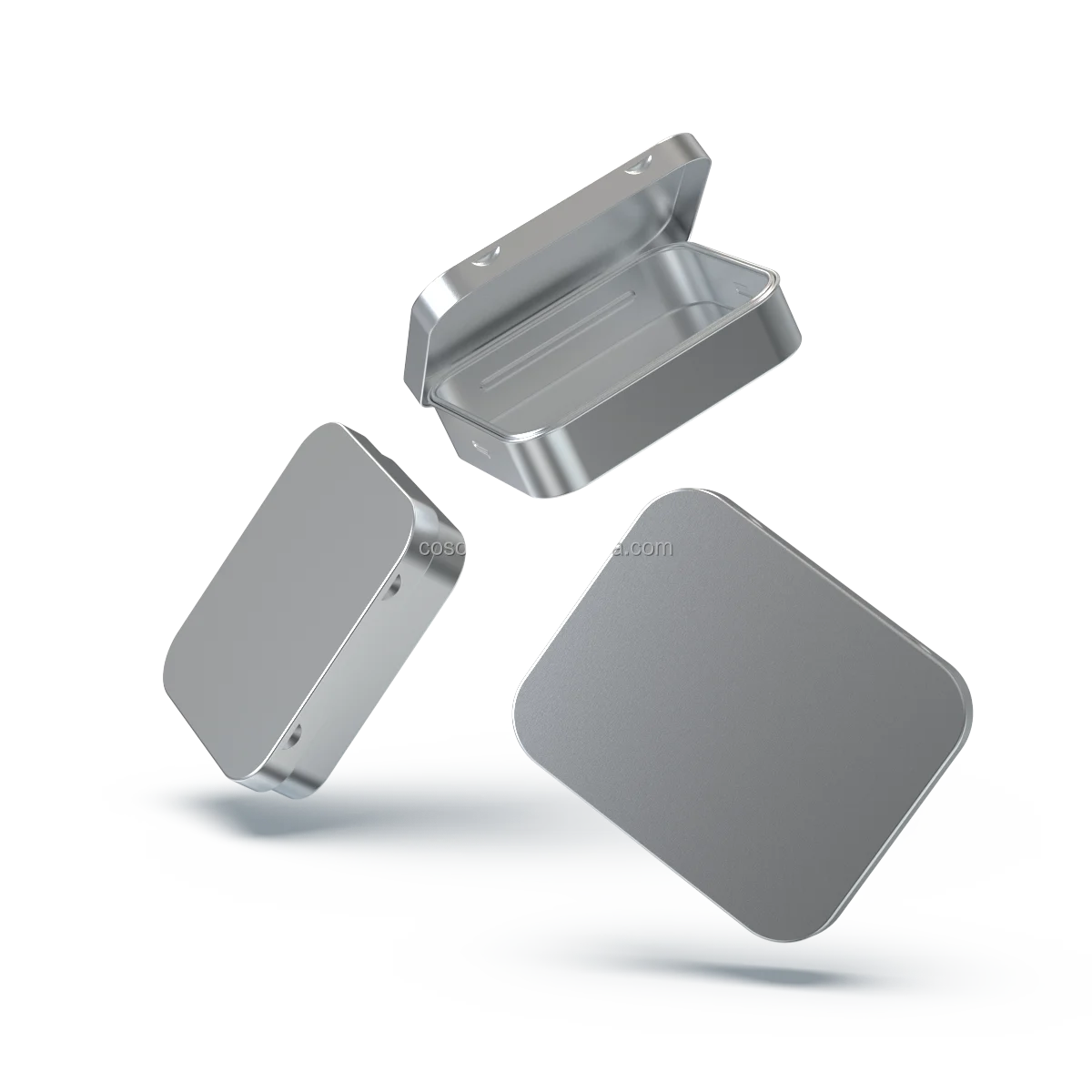 Custom Printed Child Resistant Certified Airtight Packaging Rectangular Metal Flip Top Tin Case for PreRolls Gummies Flower