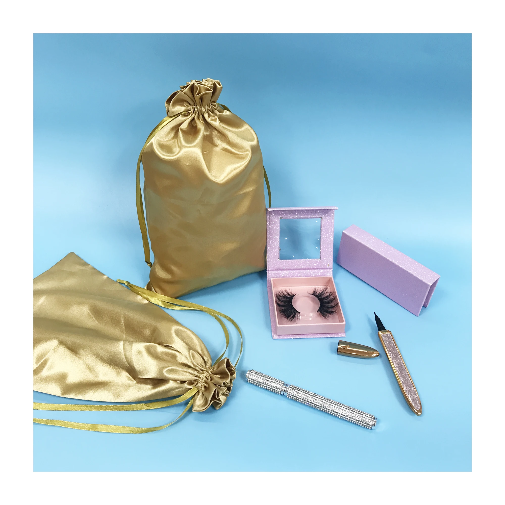 free logo custom shoe hair boxes with logo and silk bag for 100% human hair