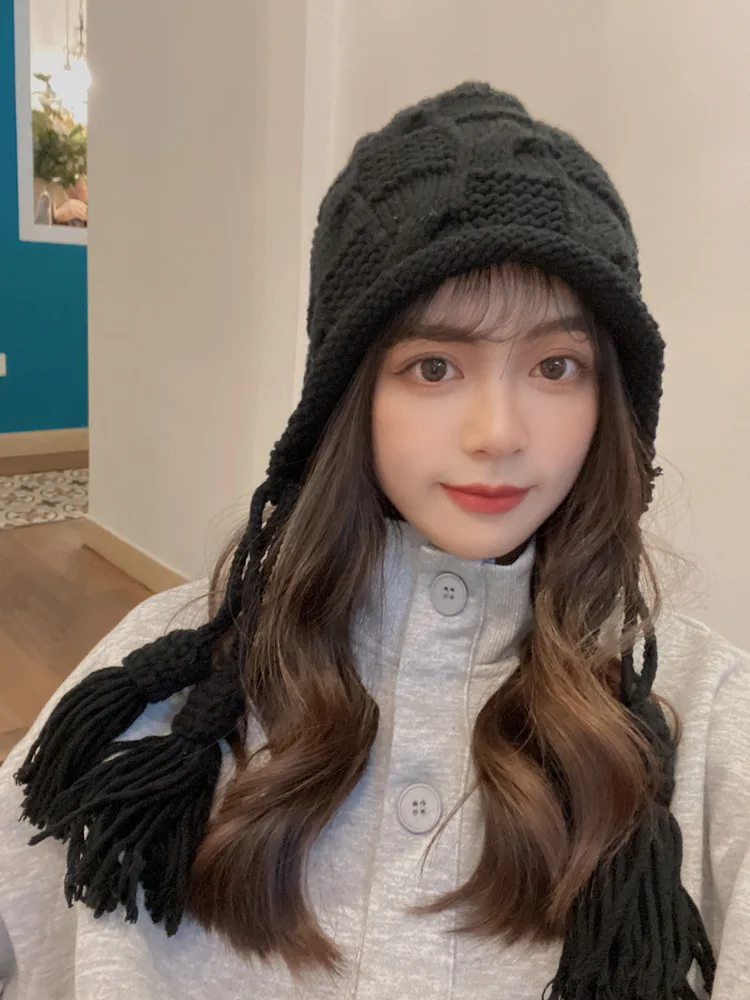 Wholesale Ear-Protection Winter Woolen Girl Korean Version Students Warm Lei Feng Knitted Hat