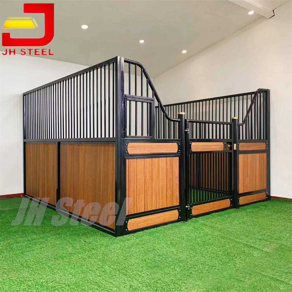 Pre Fabricated Miniature Wooden Steel Beautiful Horse Stable Panel Door Barn Window Horse Stall