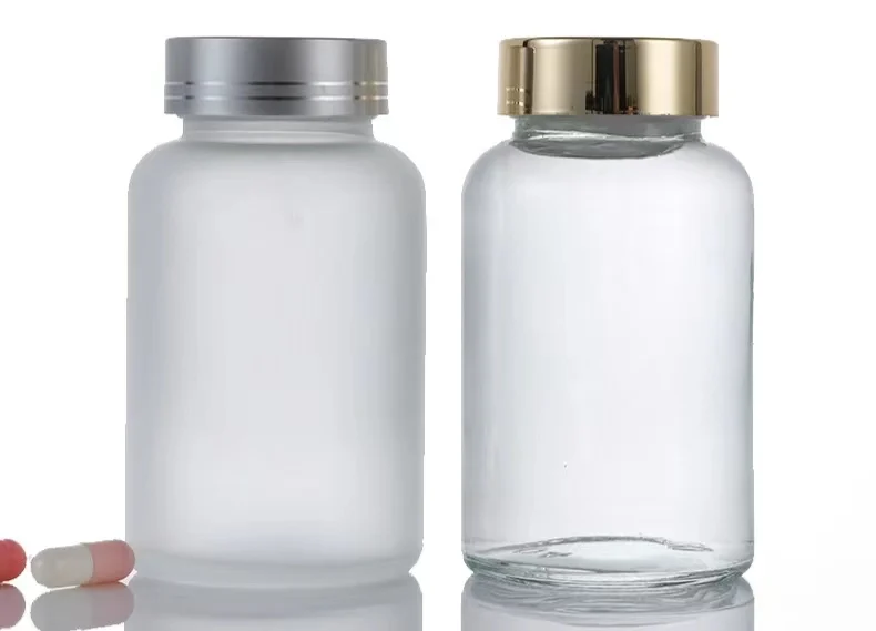 125ml frosted round glass bottles Clear Amber Frosted Black White Empty 100ml Empty Medicine Bottles