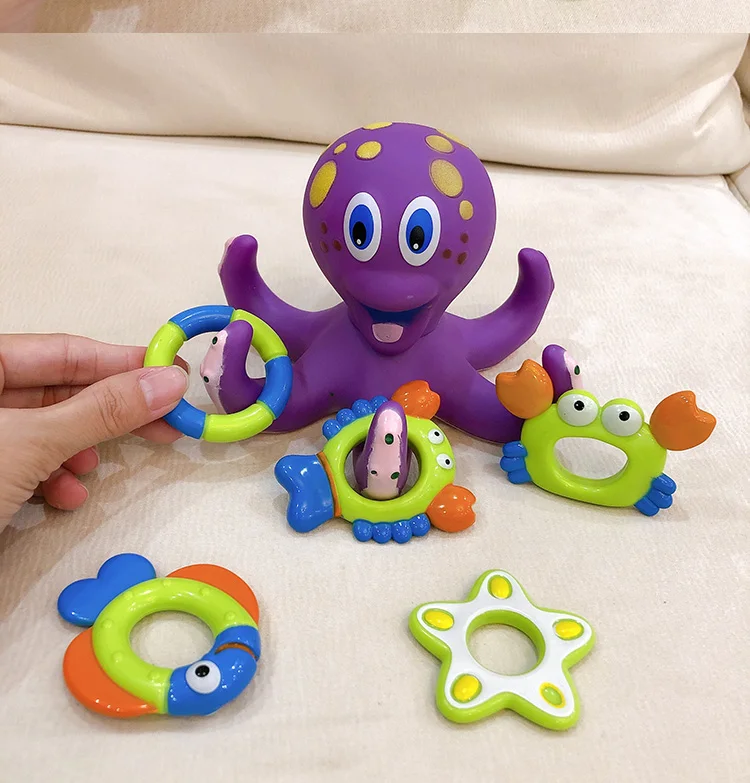 Summer Hot Selling Octopus Bath Toys For Kids High Quality Plastic Animal Galleggianti For Baby Bath Time