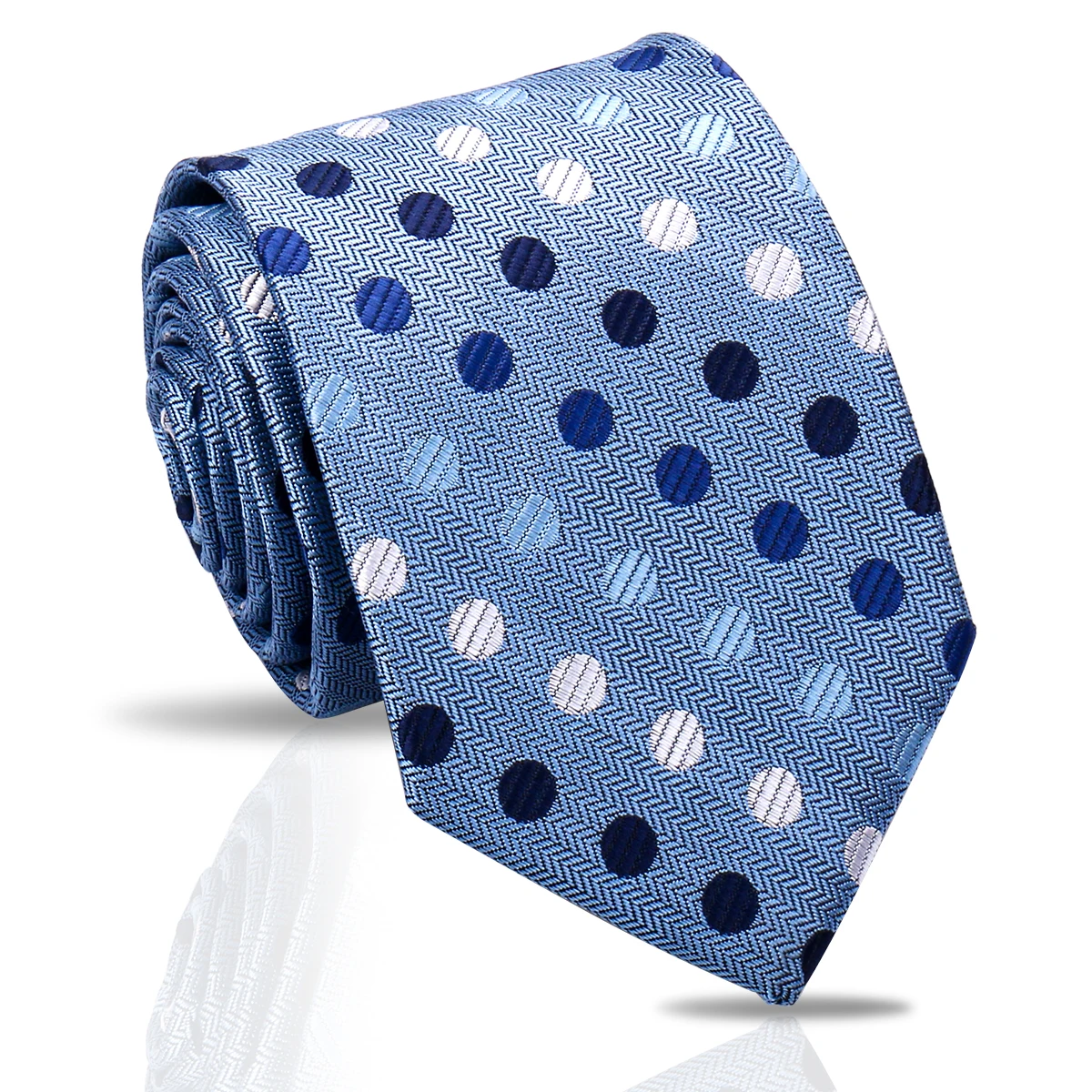 Hot Selling 55 Designs Polked Dot  Polyester Neck Ties For Men Navy Blue Pasiley Male Necktie Business