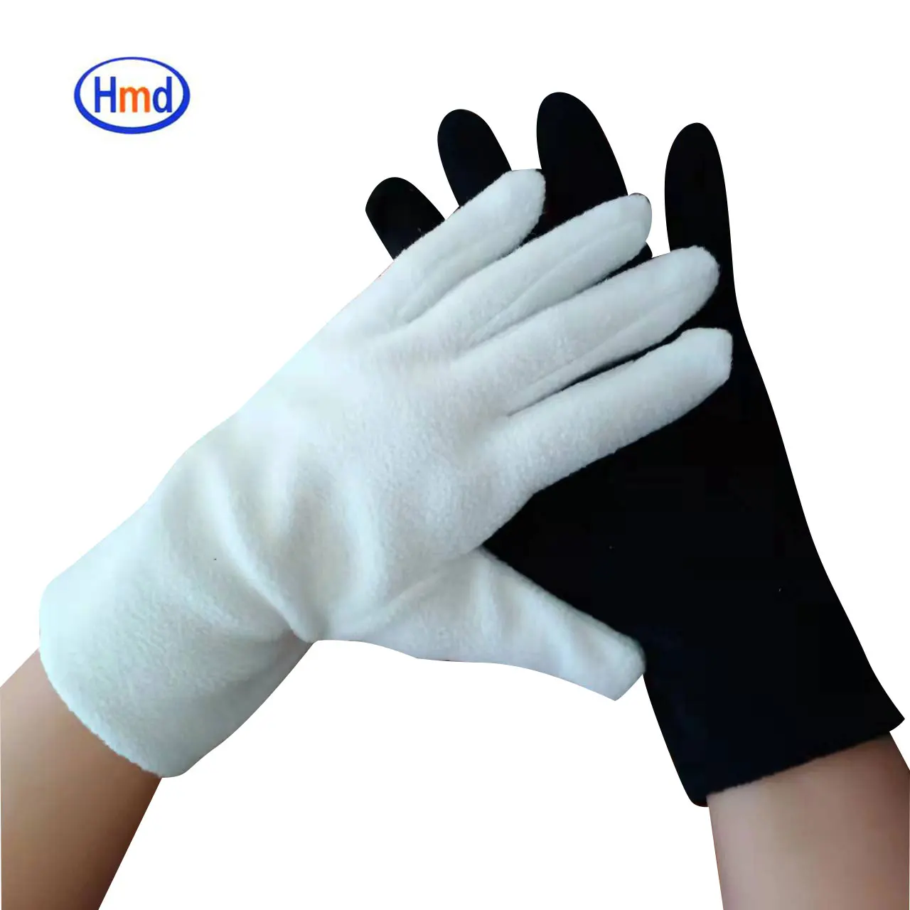 Black and White fleece gloves