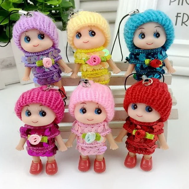 cheap price 8CM vinyl doll mini craft baby dolls bouquet small plastic doll