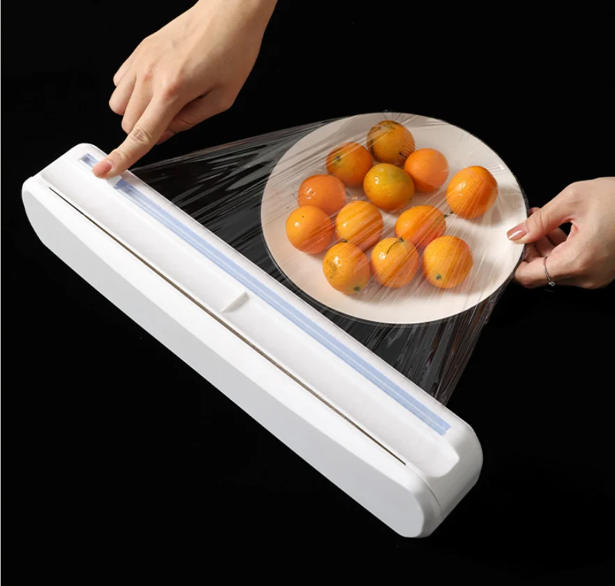 Household kitchen tool cling film holder cutter dispenser