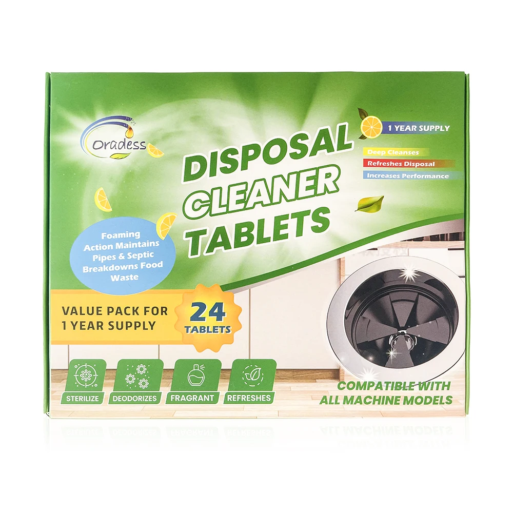 Oradess Factory Garbage Rubbish Disposal Tablets Cleaning Garbage Disposer Cleaner Household Sewer Waste Stain Solid 10 Gram
