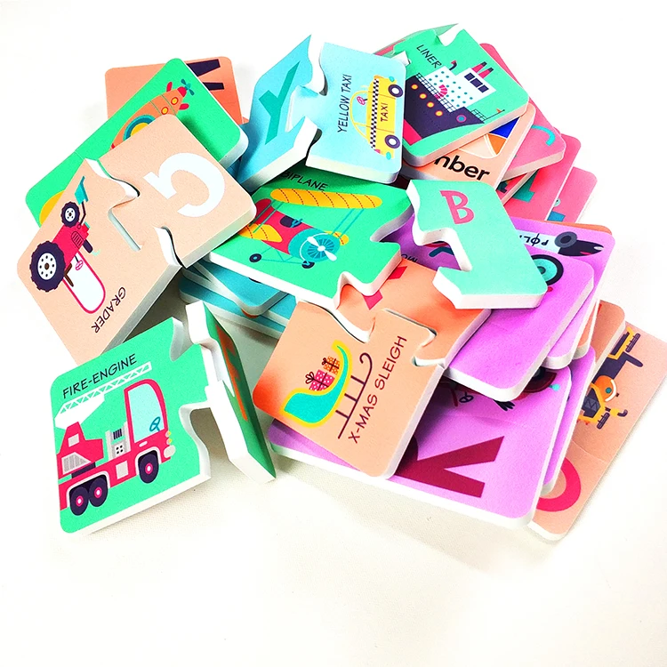 Детский пенопластовый пазл EVA, игрушка для ванны для детей с алфавитом, автомобиль