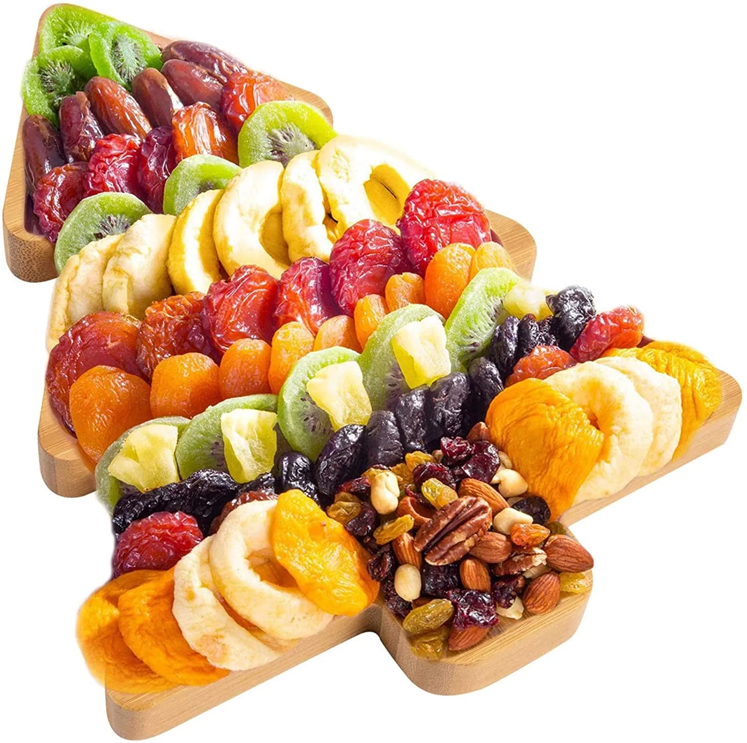 Bamboo Christmas Tree Tray Serving Tray Snack Plate Christmas Tree Shaped Dish Fish Serving Plates and Trays