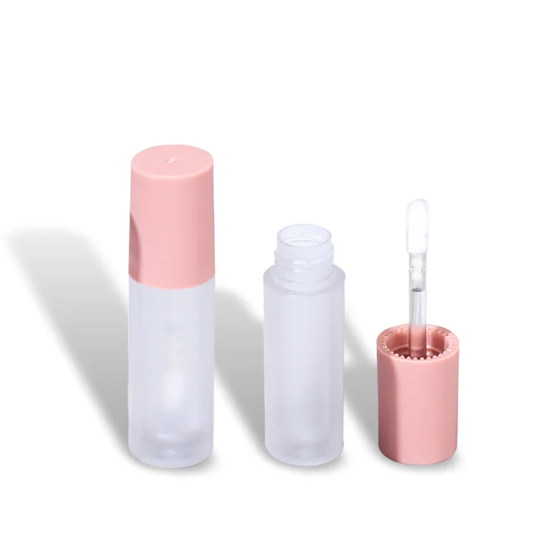 Customization 3ml cosmetic packaging fully transparent clay empty bottle rubber texture lip gloss tube plastic 12