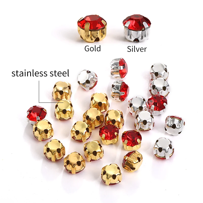 Xichaun SS16-SS40 Round Shape Glass Crystal Setting Sew On Rhinestones With Claws Many Colors DIY Accessories