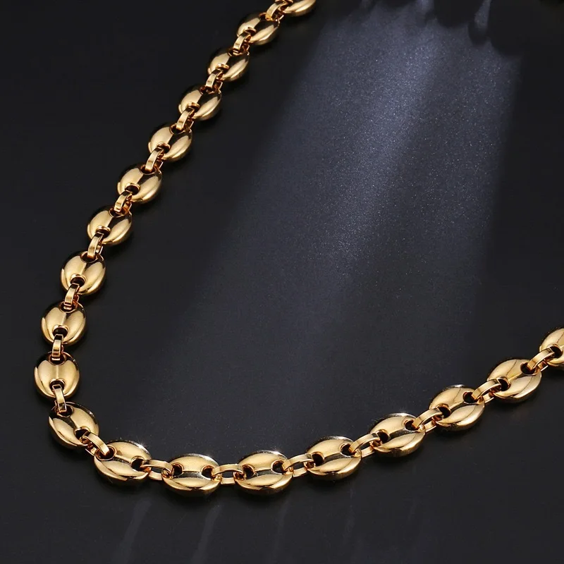 2022 Stainless Steel Jewelry Gold Chain Necklace Women Coffee Bean Chain