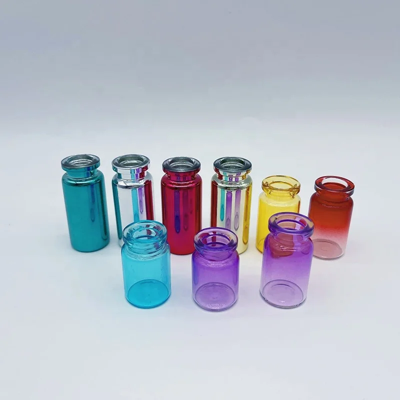 luxury 1ml 3ml 5ml 10ml electroplated glass sample vials perfume 10cc silver 20mm aluminium lids