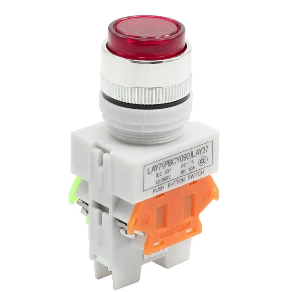 LAY37-11DN 220V освещенные сбросить кнопочный