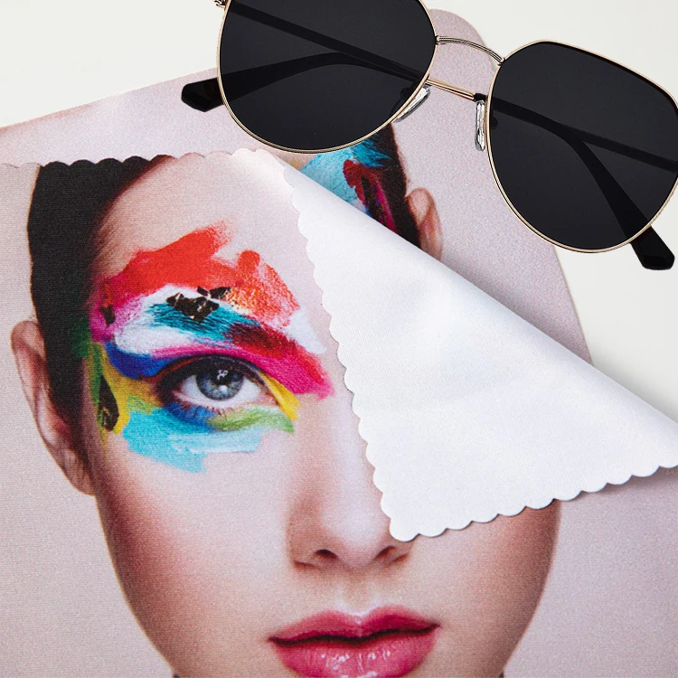 Microfiber Glasses Sunglasses Eyeglasses Cleaning Cloth With Logo Custom Print Digital Printed Glasses Cleaning Cloth