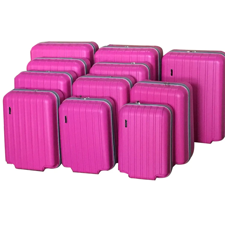 Factory 12 pcs set Suitcase Spare Parts Semi-finished ABS Luggage with 4 spinner wheels zipper lock telescopic trolley