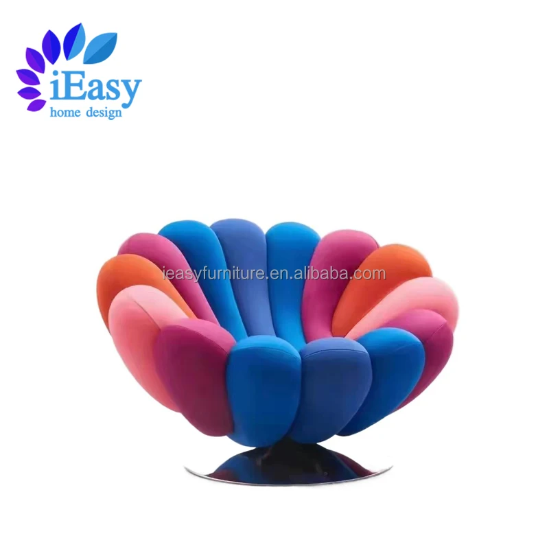 Современный Вращающийся Круглый анемоновый стул iEasyFurniture для отдыха вращающийся бархатный с лепестками акцентом одноместный диван