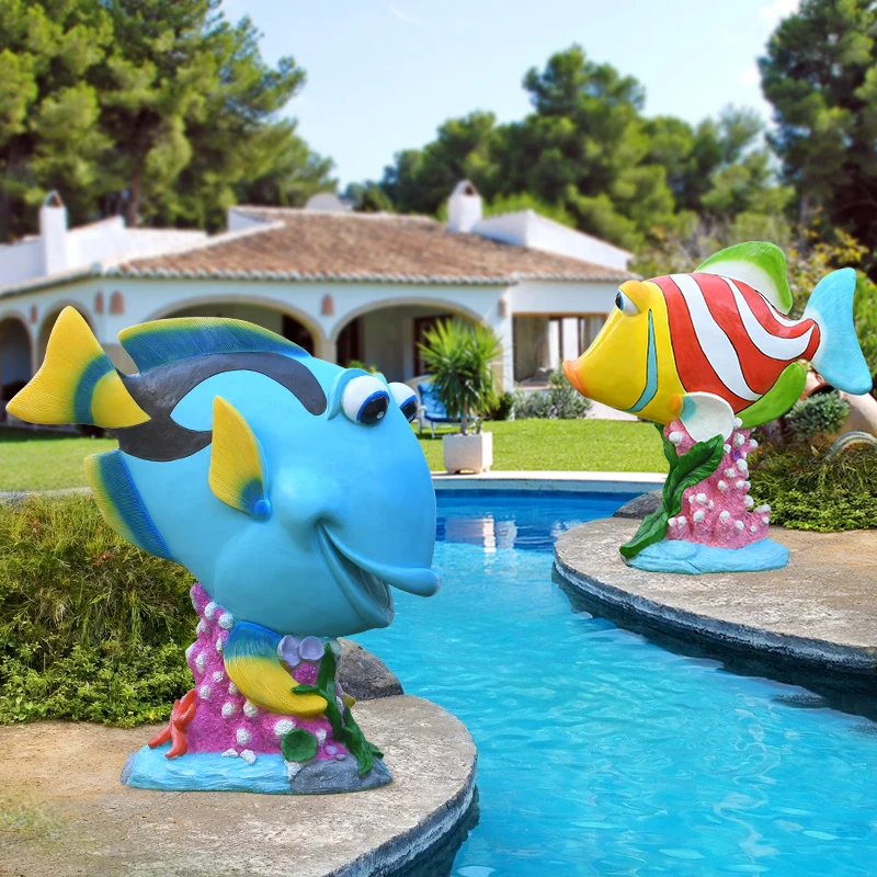 Life size sea creature resin marine life fish statue fiberglass sea animal figure for carnival ocean party decorations