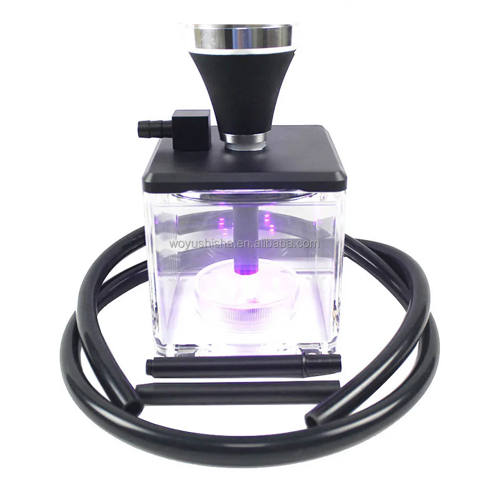 aluminum shisha narguile hookah portable Shisha micro square acrylic hookah for sale