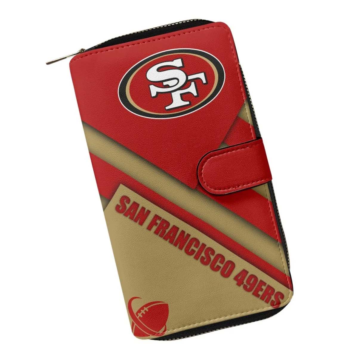 Women wallet zipper multi-card slot hand wallet clutch bag lightweight SAN FRANCISCO 49ERS football team wallet