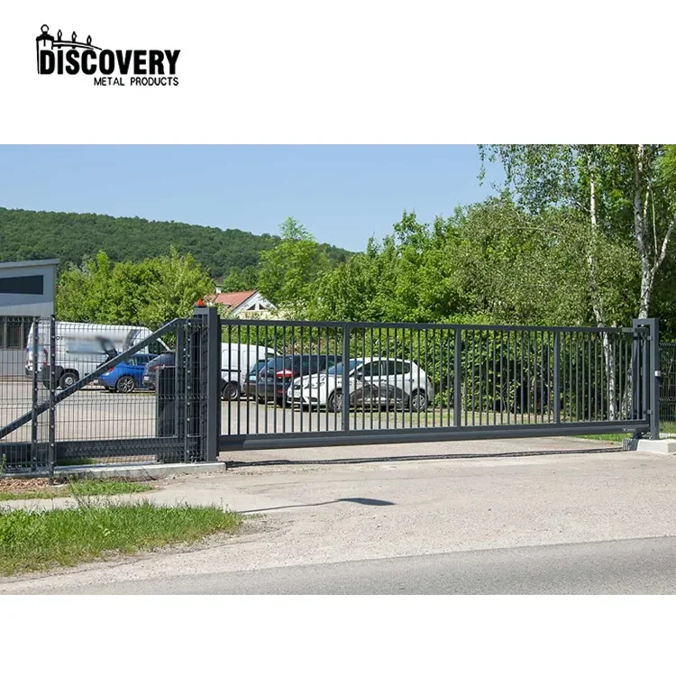 Hot sale outdoor entrance gate automatic metal sliding gate with opener powder coated aluminum driveway gates