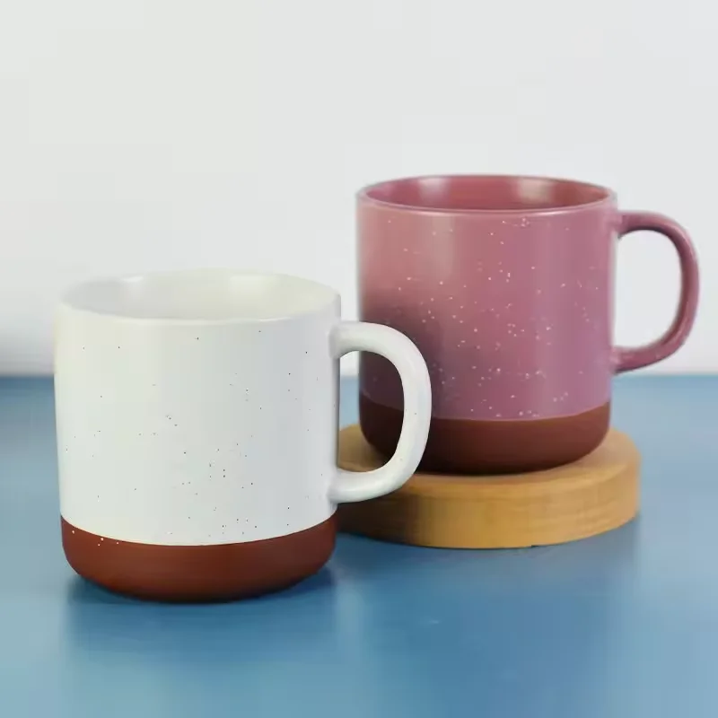 12oz Two Color Patchwork Personalized Ceramic Mug Nordic Style Cute Gift Mug Office Creative Coffee Mug