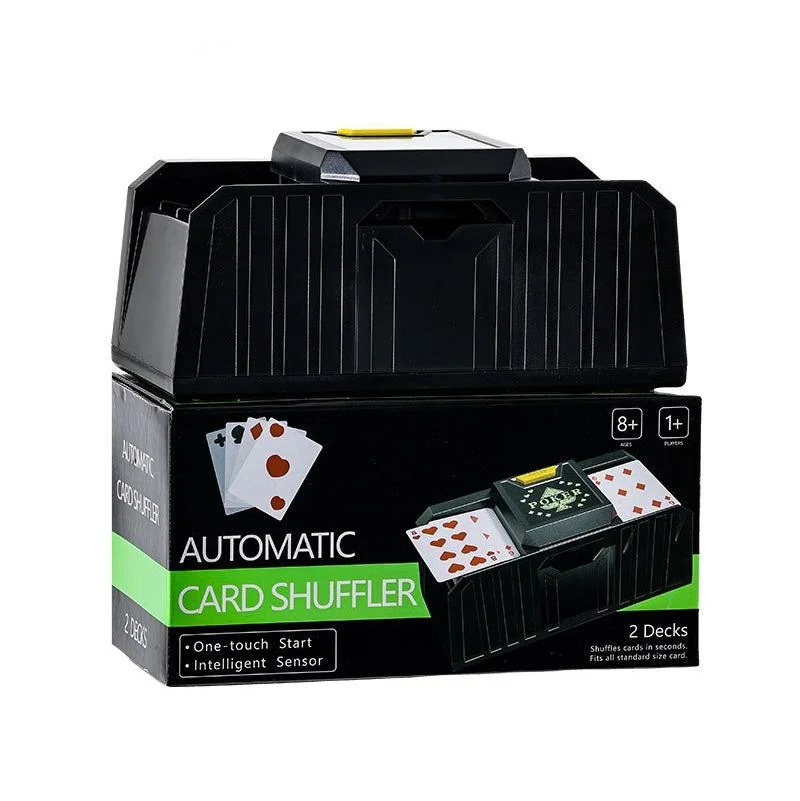 New Pattern Timed Model 2 Decks Low Noise Card Shuffler Rapid Shuffling Automatic Rechargeable Electric Shuffler