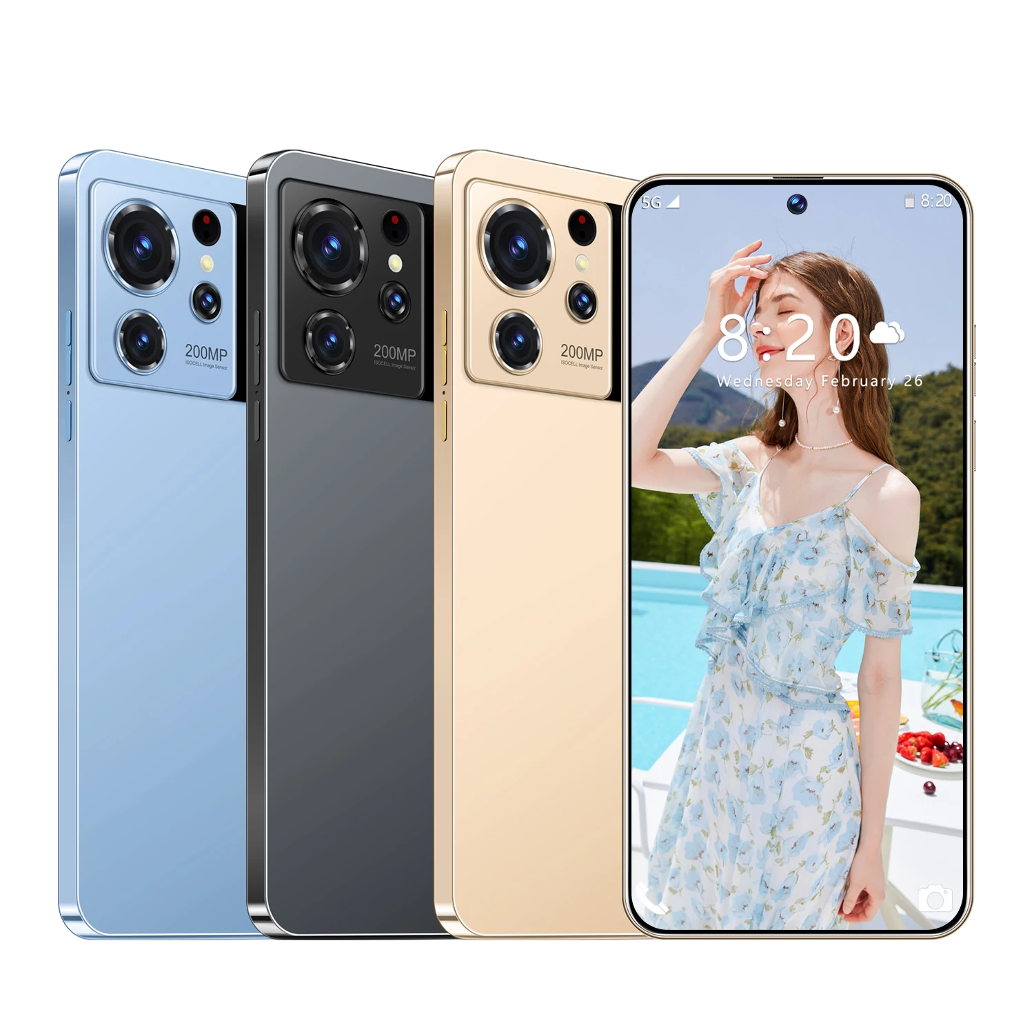 2024 Ultra-High Speed S24 16GB+1TB 5G Android 13 Smart Phone 6.8-Inch HD Secondary Screen French English LTE CDMA Game Phone