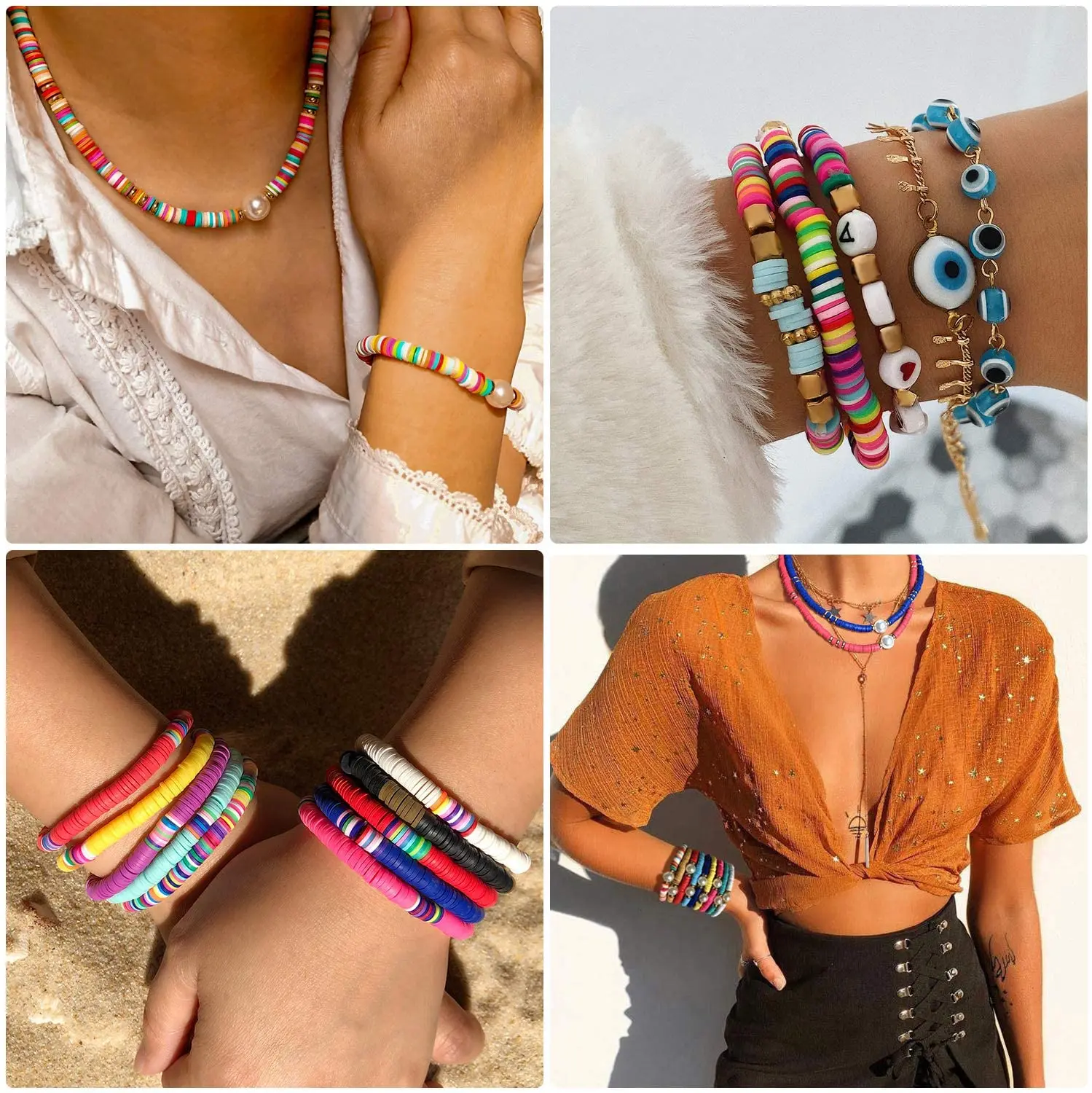 4000 штук глина бусины Boho Красочные 6 мм из полимерной глины ювелирный аксессуар используется для того чтобы сделать браслетов или бус своими