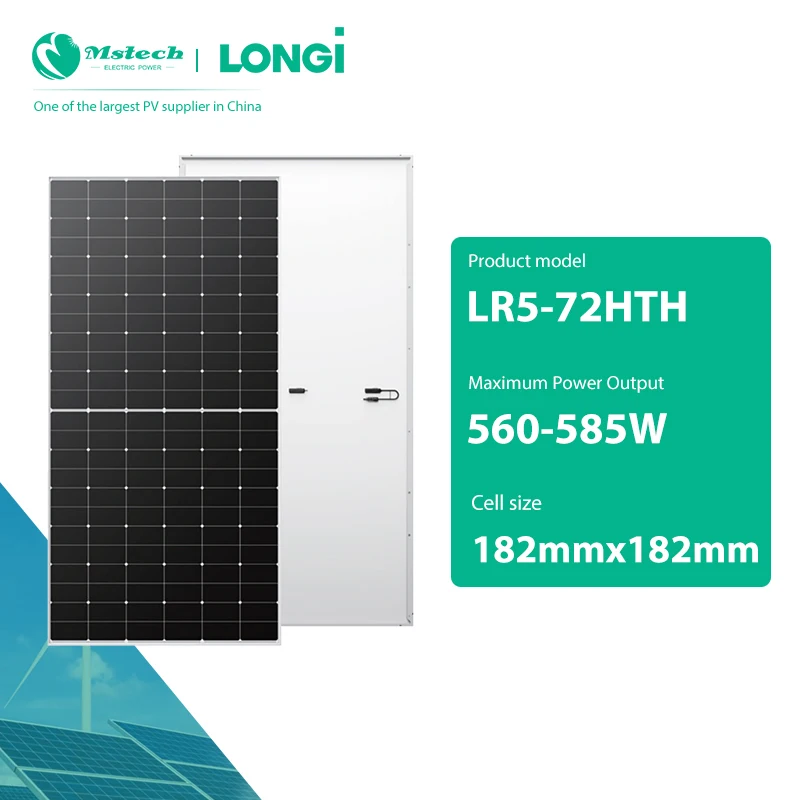 LONGi High Quality 144 Cell 182mm Pannelli Solarie 560w 565w 570w 575w 580 W 585 Watts Half Cut Cell Solar Panel For Sale