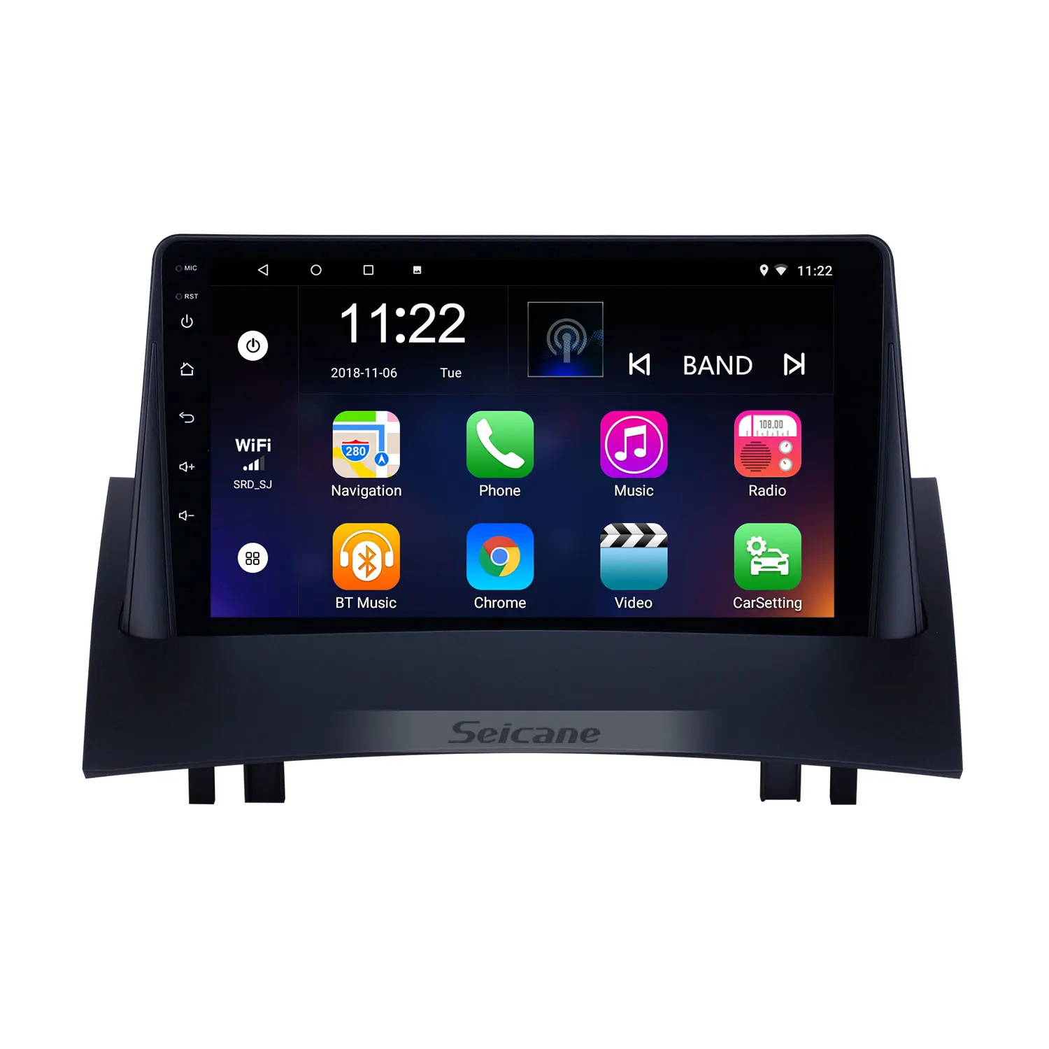 Seicane 9 inch Android 13.0 touch screen car stereo Radio for 2004-2008 Renault Megane 2 with AUX Carplay TPMS GPS Navigation