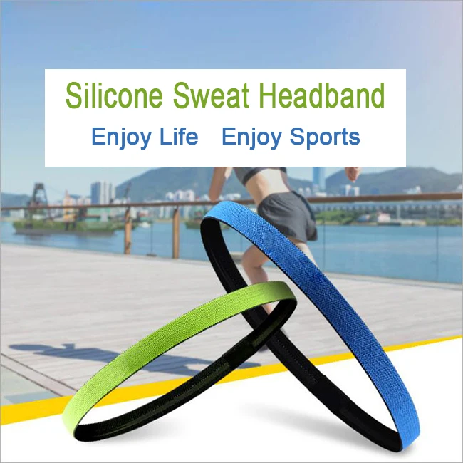 Factory customize uniSex stretchy sweatbands yoga sports silicone sweatbands Headbands