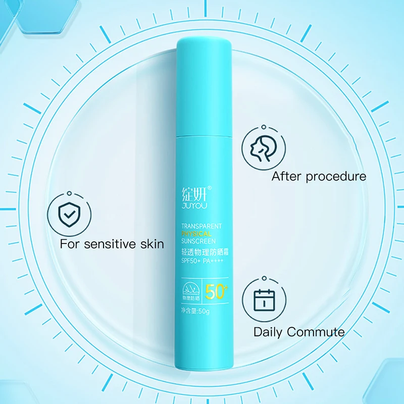 JUYOU Private Label уход за кожей лица для красоты использованный 50 г солнцезащитный крем чувствительной жирной кожи от прыщей с SPF50