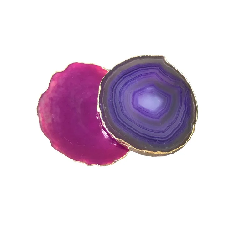 Healing Crystals Collection Agate Slices Geode Stones Coasters Irregular Home Decoration Natural Europe for Display BR Original