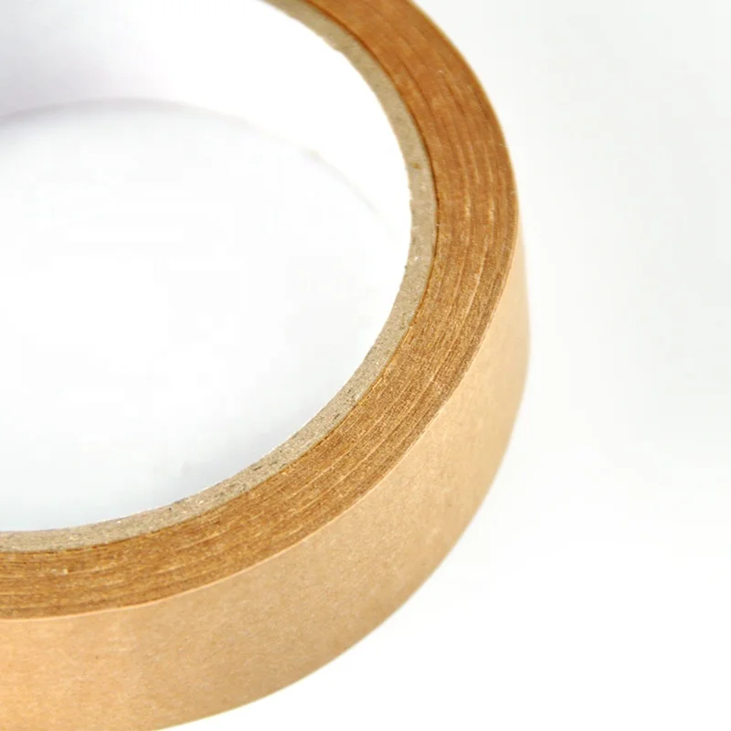 Custom Made Reinforced Paper Gummed Eco Friendly Water Activated Tape Active Gum Tape Jumbo Roll Kraft Paper Gummed Paper Tape