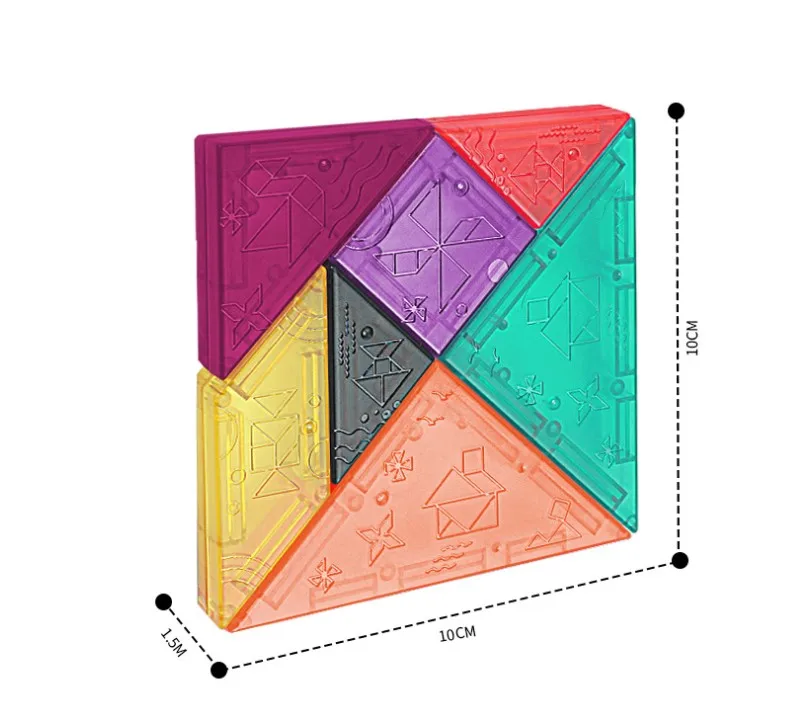 Kindergarten early education toys for children 7pcs shape matching cognitive intelligence AIDS puzzle magnetic tangram
