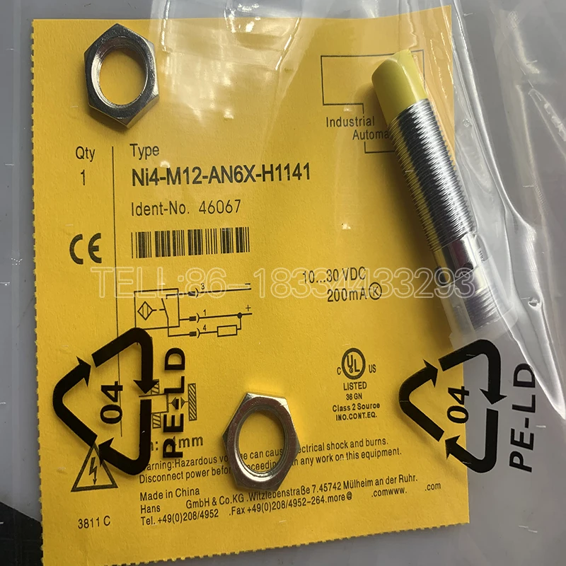 high quality Plug-in proximity switch NI4 BI2 NI5-M12-AN6X-H1141 NI5-M12-AN6X low voltage switch, induction switch 100% original