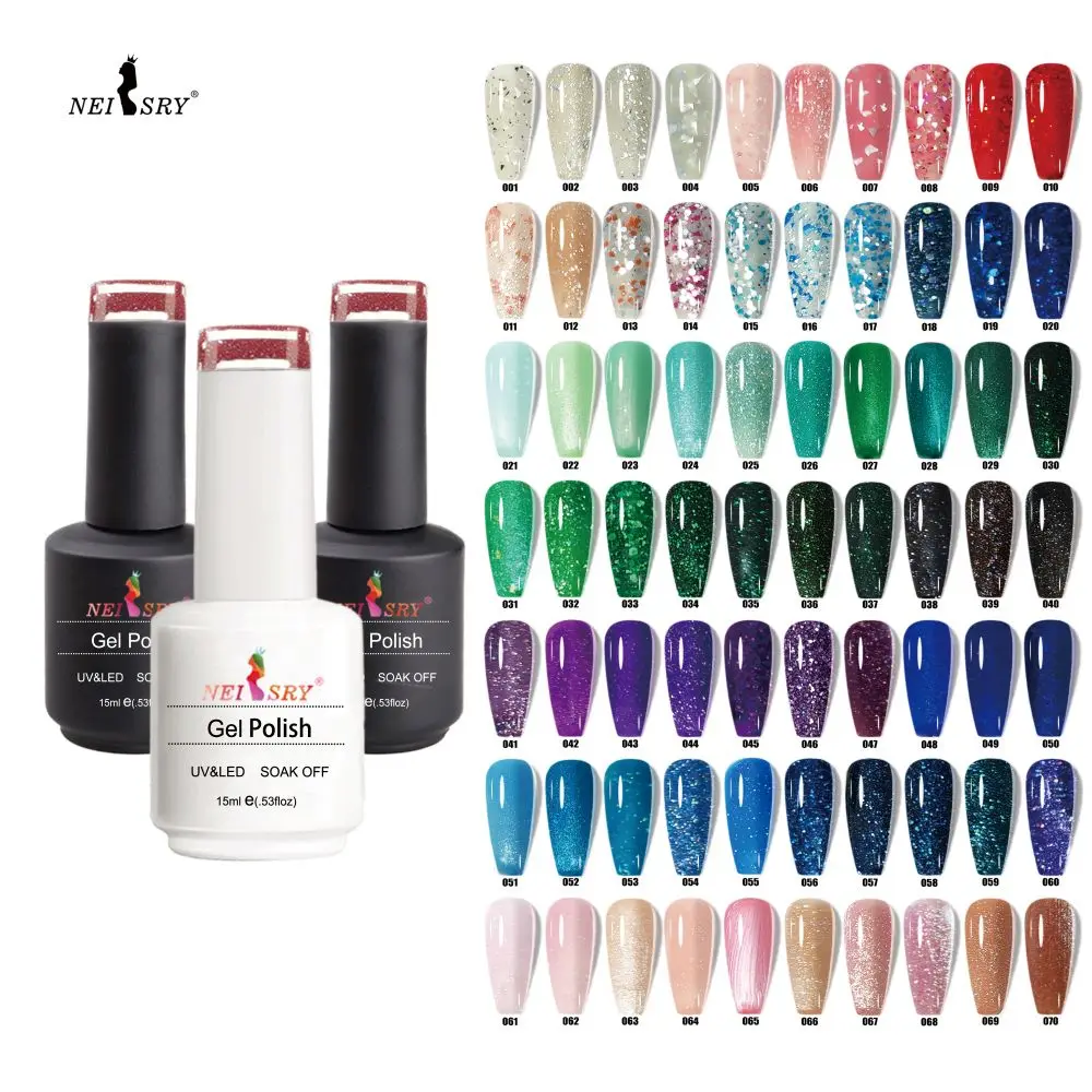 Neissry Professional Factory Professional Custom Logo Shiny Lridescent gel nails art