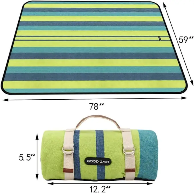 2x2.1m Waterproof Pocket Beach Blanket Folding Camping Mat Mattress Portable Lightweight Mat Sand Beach Mat
