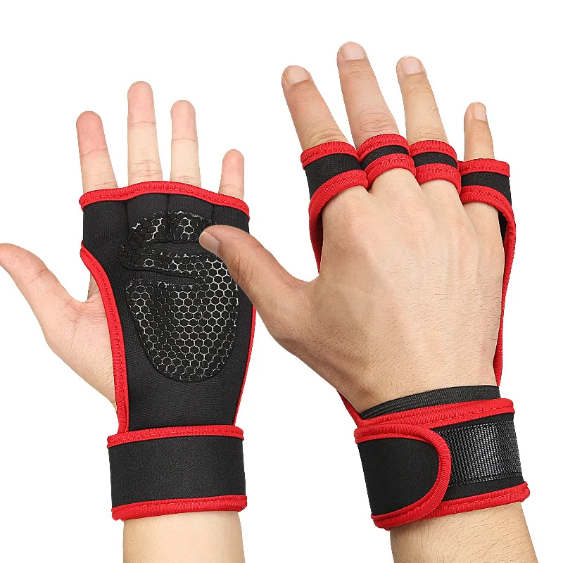 Wholesale outdoor training weight lifting cycling workout gym fitness exercise half finger bicycle gloves with logo